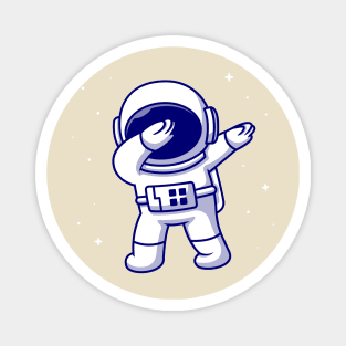 Cute Astronaut Dabbing Cartoon Magnet